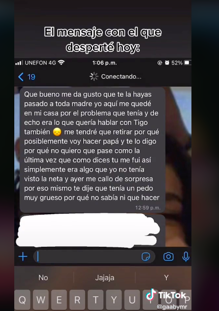 No va a la fiesta de su novia, le revela por mensaje que embarazó a otra mujer