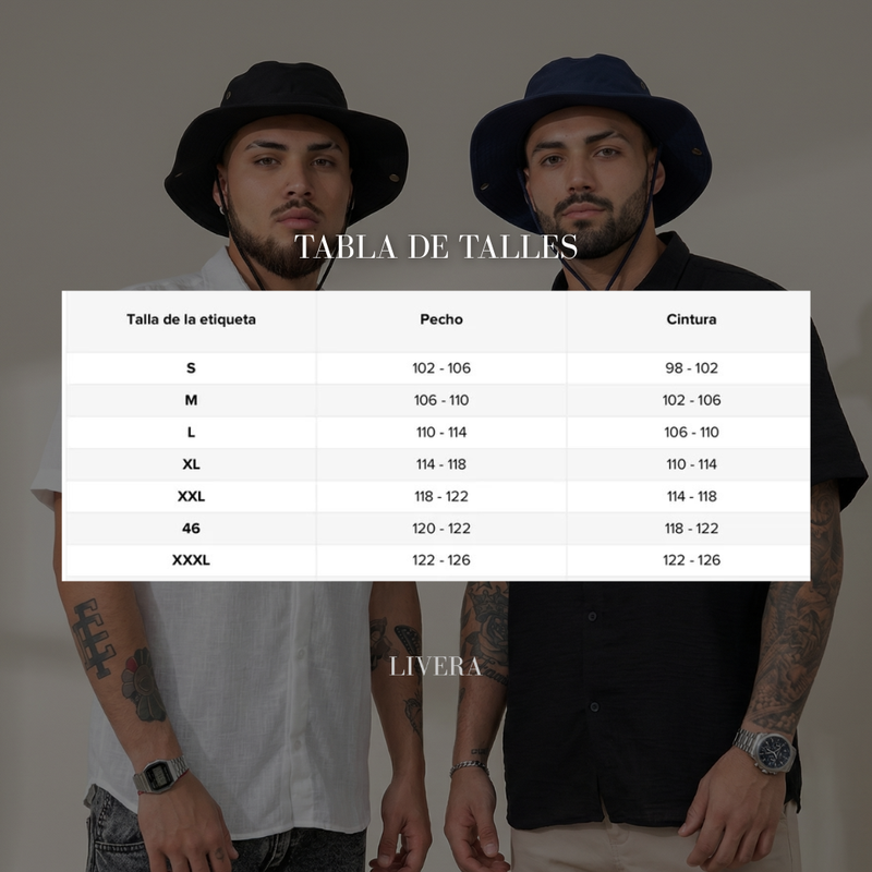 Tabla de talles camisas