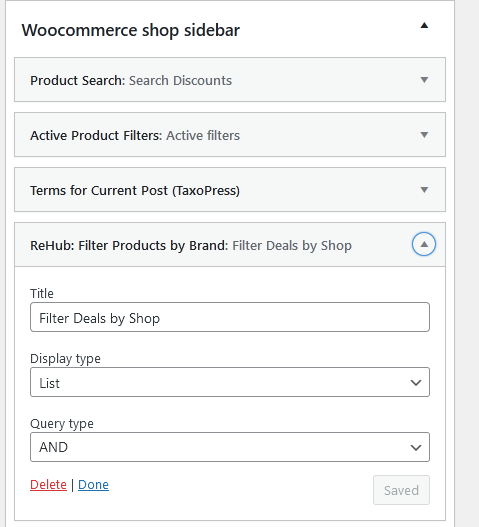 filter deals by shop isue2