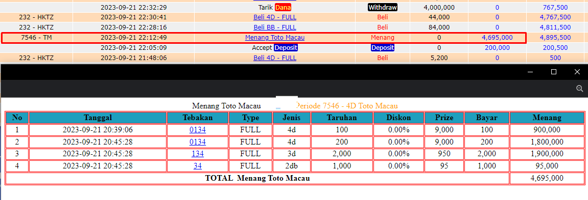 Bukti JP togel hari ini