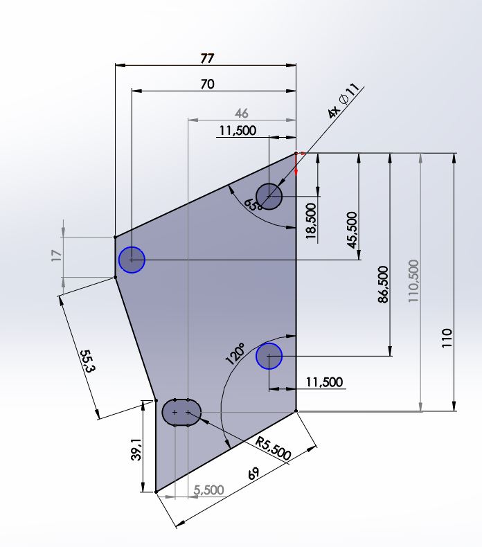 PATTE ETRIER 125 DT 1ER OP