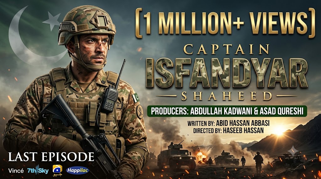 AI-generated example result for the youtube-thumbnail prompt: Captain Isfandyar Shaheed Thumbnail – Military Drama Poster Design AI YouTube Thumbnail Prompt