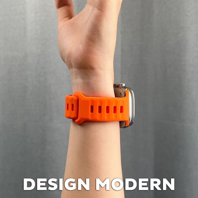 waterproof apple watch silicone band orange 6 copy