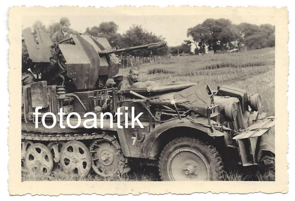 Foto 2 WK Ostfront Selbstfahrlafette (Sd. Kfz. 104) mit 2 cm Geschütz Flak 30