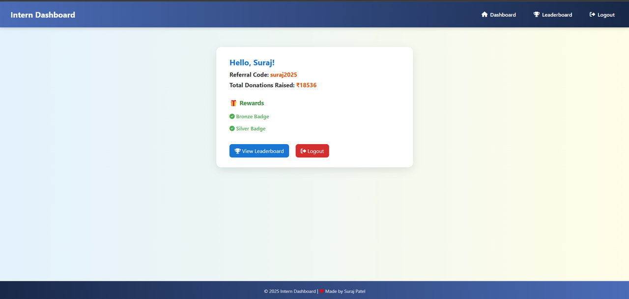 Intern Dashboard