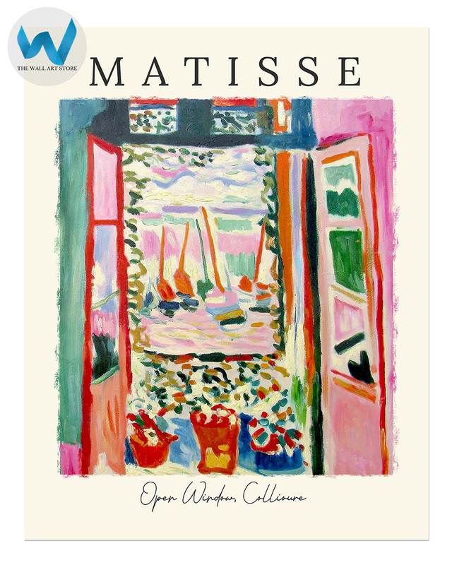 Henri Matisse Open Window Collioure Wall Art Poster - 12X16/16X20