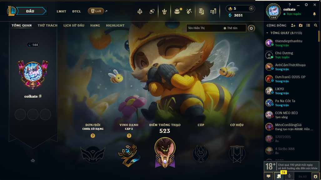 Acc LMHT # - Không Khung