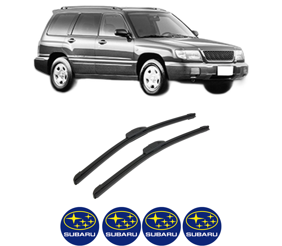 Set stergatoare auto SUBARU FORESTER (SF_) din 1997-2002, pentru parbriz auto, 2 bucati, Bosch Aerotwin Retrofit, din cauciuc siliconat rezistent, 4 Stickere Auto SUBARU