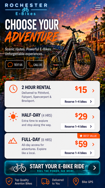 Rochester E-Bikes mobile hero