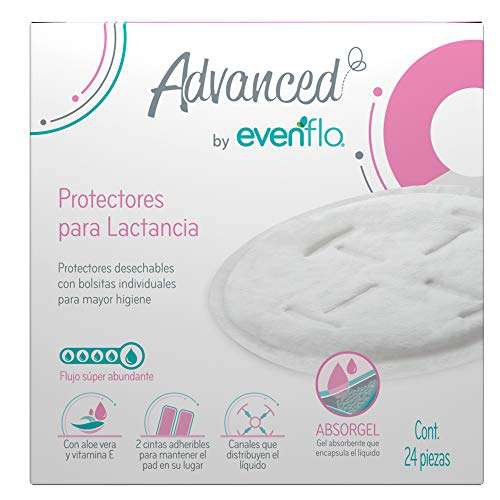 Amazon: Advanced by Evenflo, Protectores para Lactancia, Paquete de 24 piezas 
