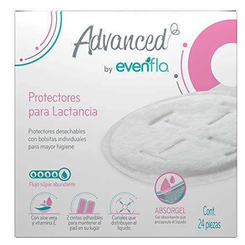 Amazon: Advanced by Evenflo, Protectores para Lactancia, Paquete de 24 piezas
