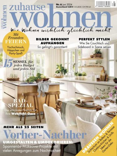 Cover: Zuhause Wohnen Magazin No 06 Juni 2024