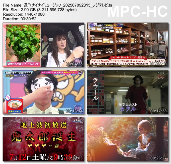 [TV-Variety] 週刊ナイナイミュージック – 2025.07.09