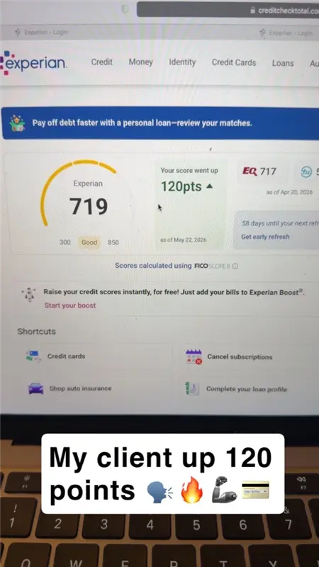 Credit Repair Result