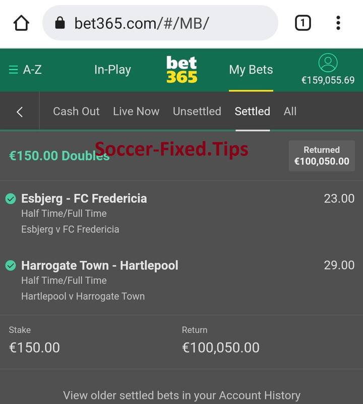 Big Odds Double HT FT Fixed Bets