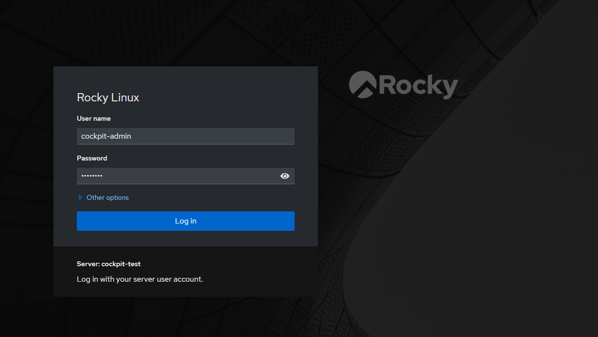 Login to Cockpit