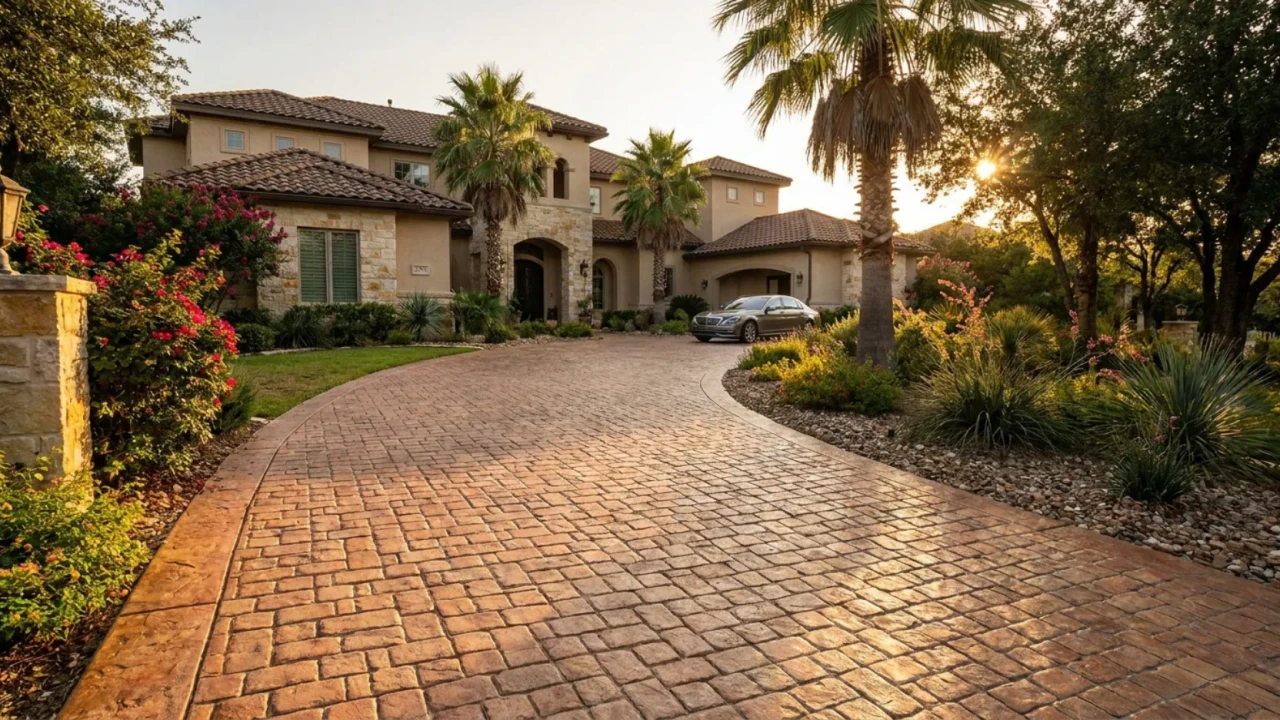 Stamped Concrete Driveway Portfolio San Antonio Contractor