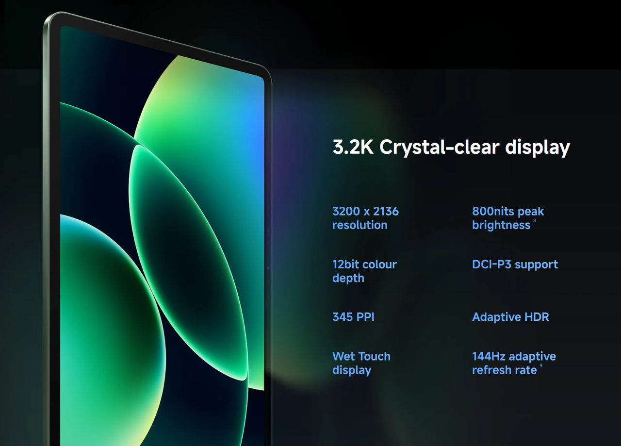 11.2-inch ultra-clear 3.2K Screen Panel