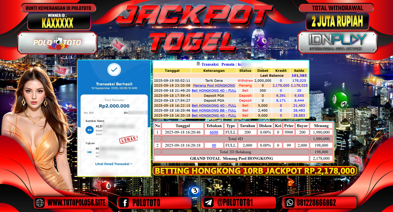 POLOTOTO JACKPOT TOGEL HONGKONG LOTTO Rp.2.000.000,-