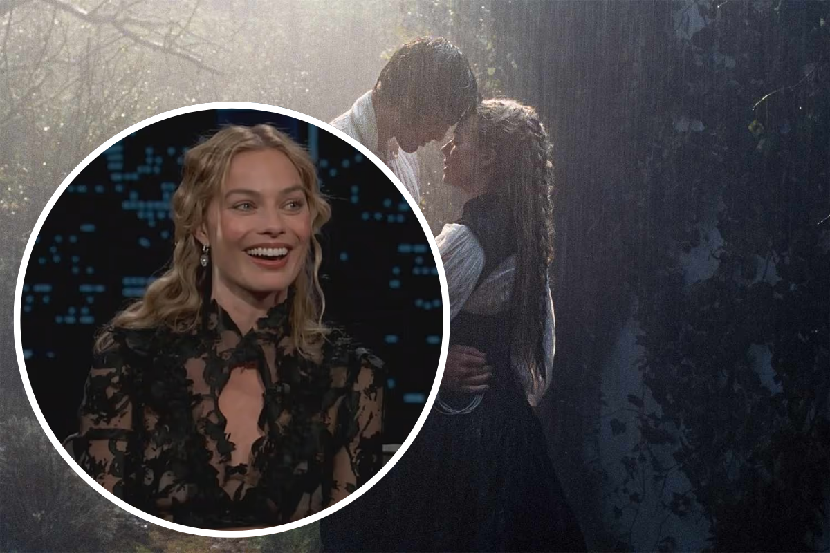 Margot Robbie wears sheer dress to discuss kissing Jacob Elordi as 'cheating' accusations mount