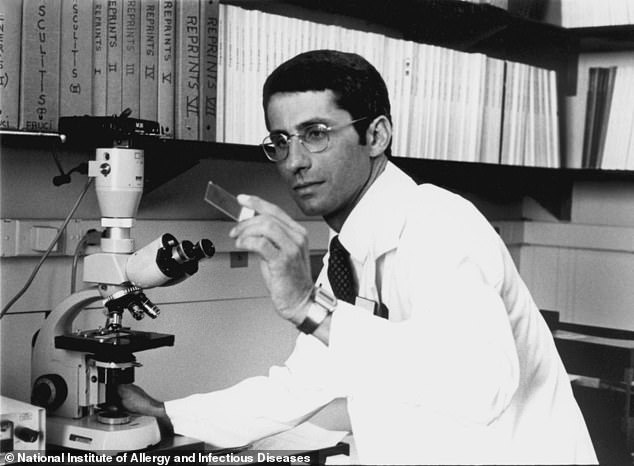 Anthony Fauci is seen working in a lab during 1984