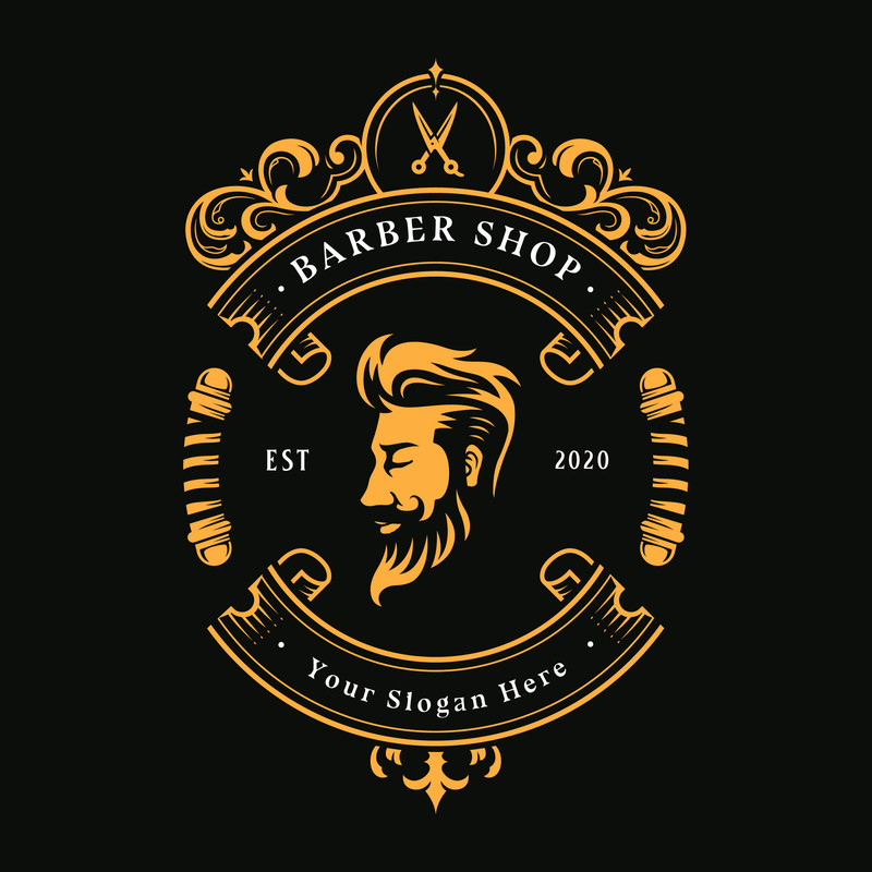 Luxury barbershop logo design