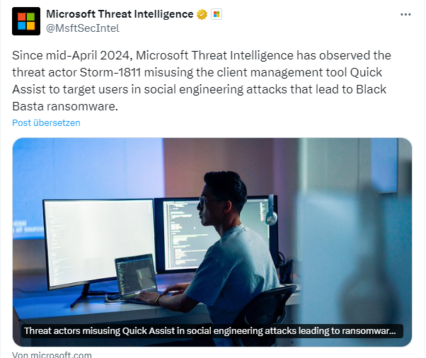 Storm-1811 missbraucht Quick Assist