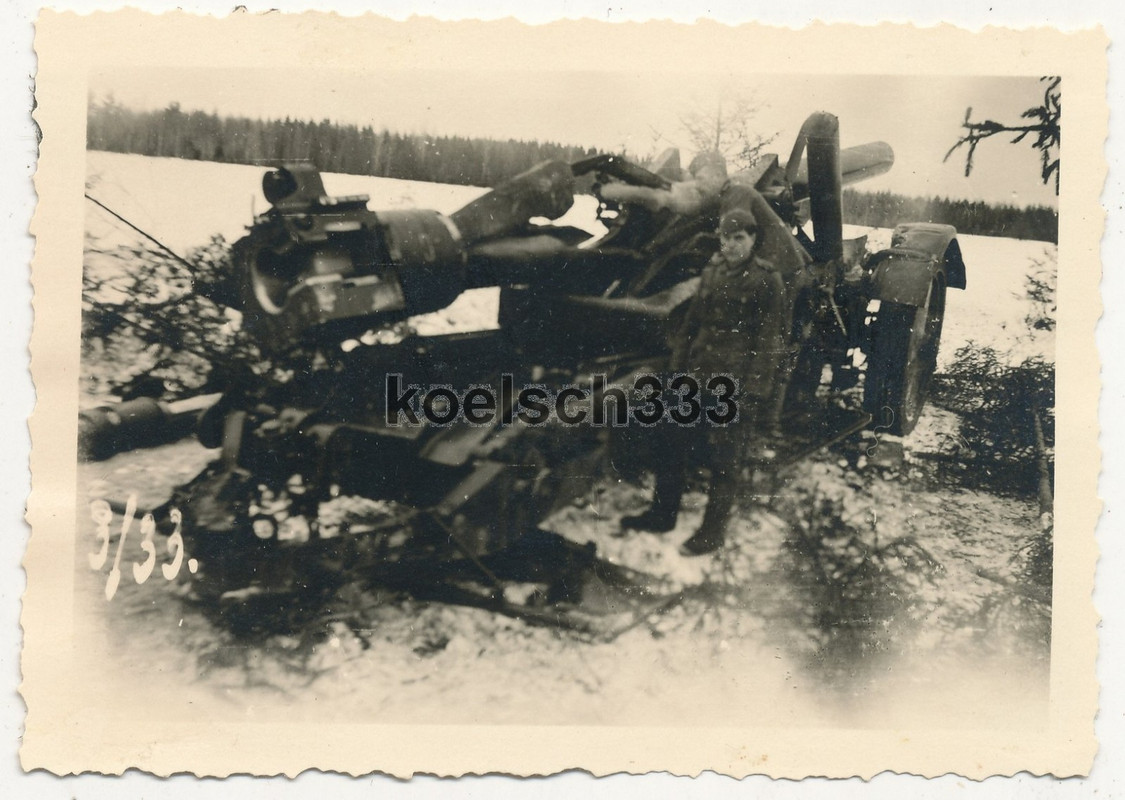 Foto 21cm Mörser der Wehrmacht nach Rohrkrepierer im Winter an der Ostfront ...