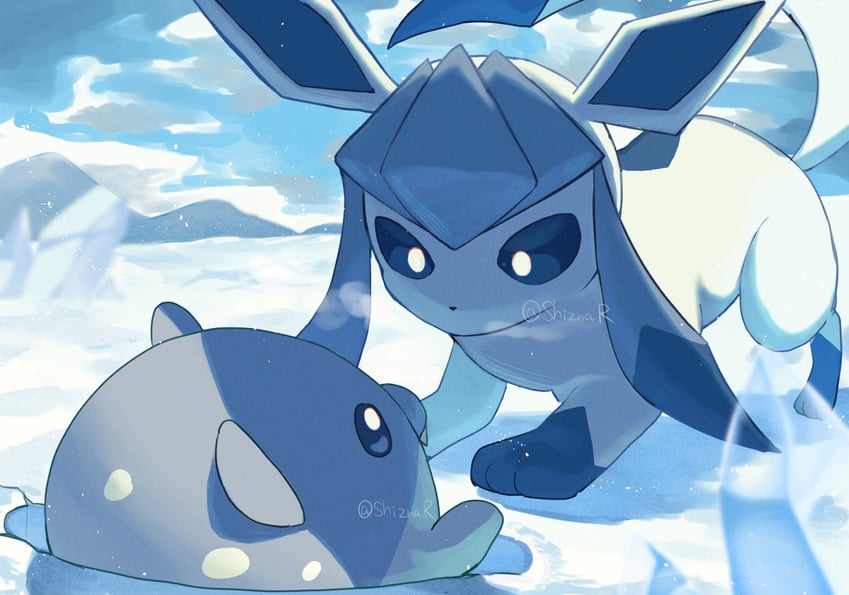 glaceon-and-spheal-pokemon-drawn-by-shiz