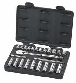 KD Tools 3/8" Drive 24 Piece Metric 6 and 12 Point Socket Set KDT80559