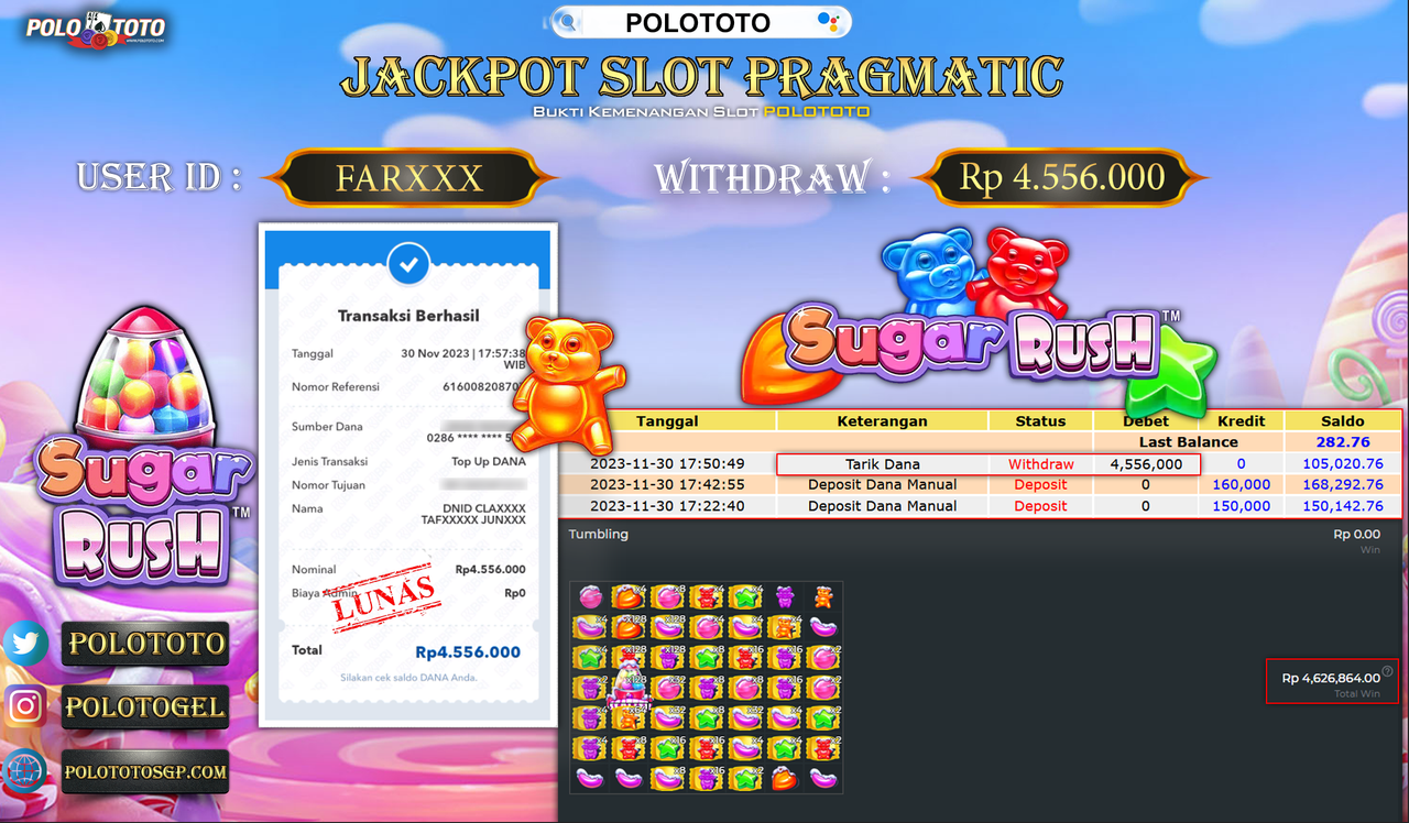 BUKTI PEMBAYARAN JACKPOT DIPOLOTOTO DIBAYAR LUNAS!!!