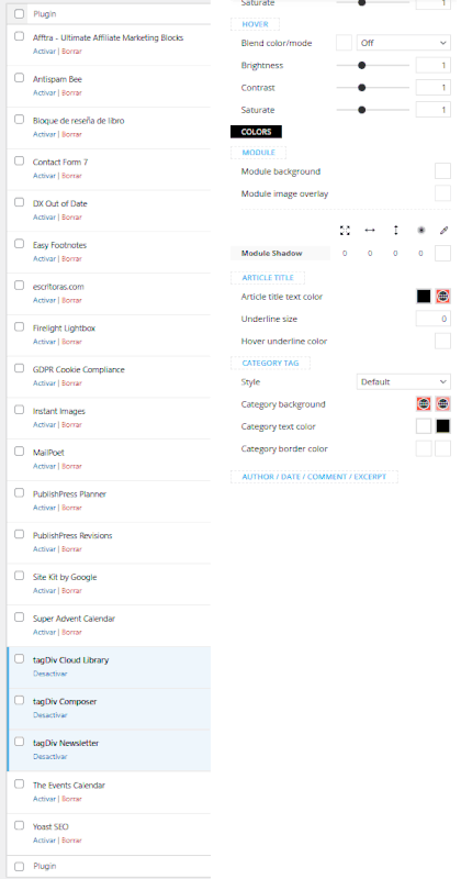 Events calendar activated