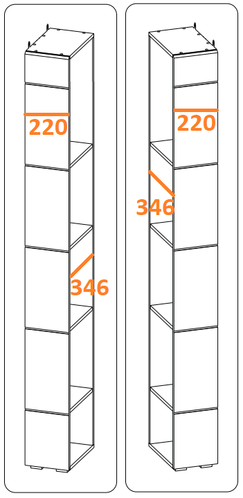 Стеллаж Лайн. Размеры.