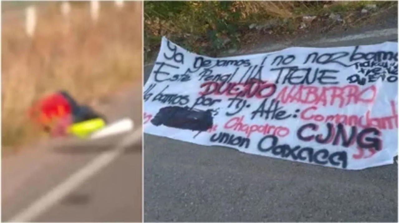 CJNG amenaza a familia en Oaxaca con narcomanta