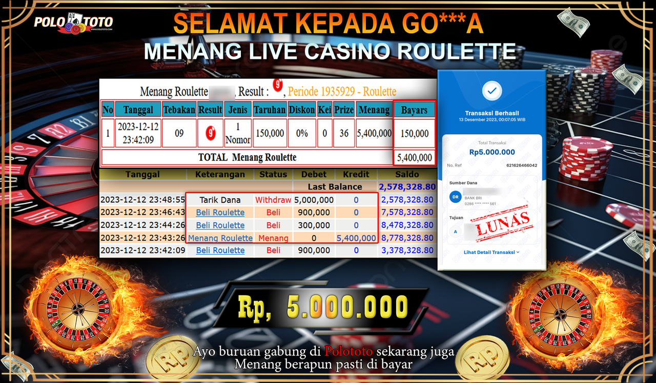 BUKTI PEMBAYARAN JACKPOT DIPOLOTOTO DIBAYAR LUNAS!!!