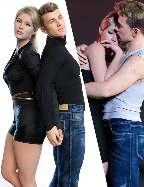 Z Inseparable Couple Poses for Genesis 9 and 8