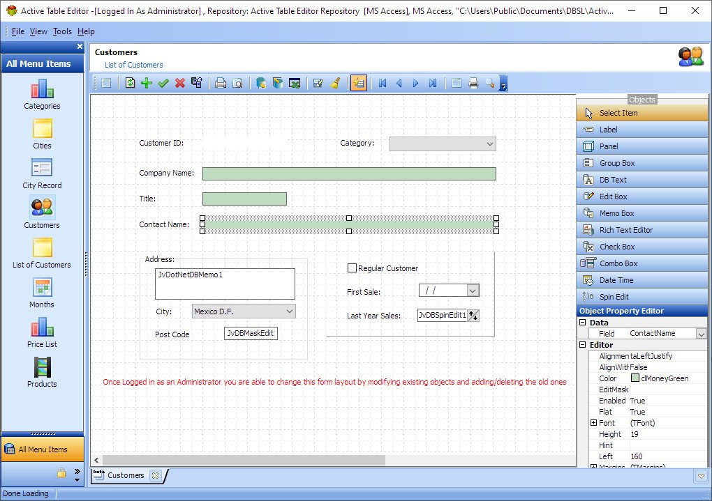 DB Software Laboratory Active Table Editor v5.3.4.19