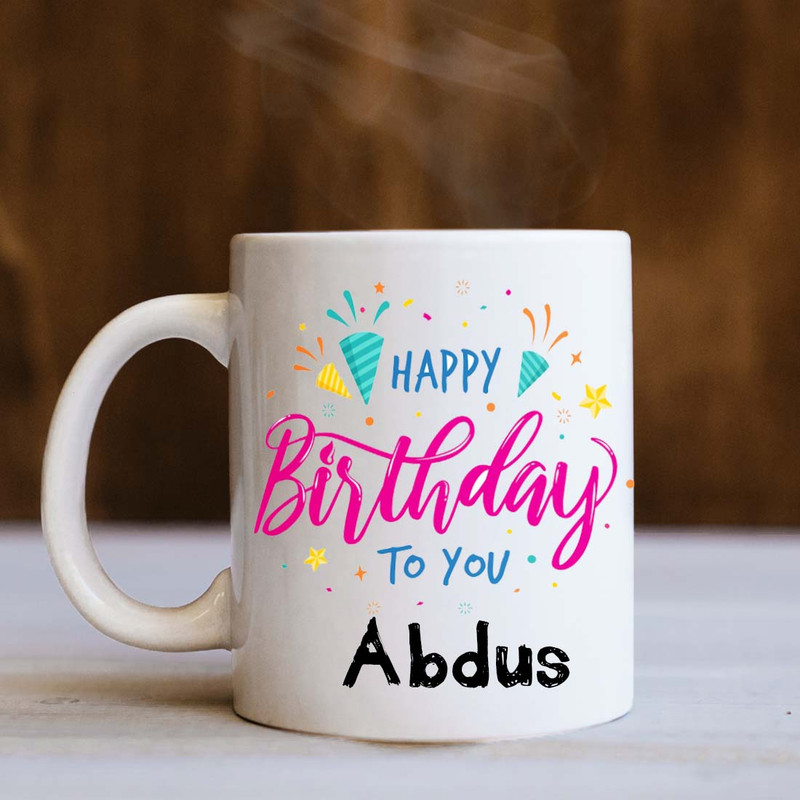 Happy Birthday Abdus White Mug S030303