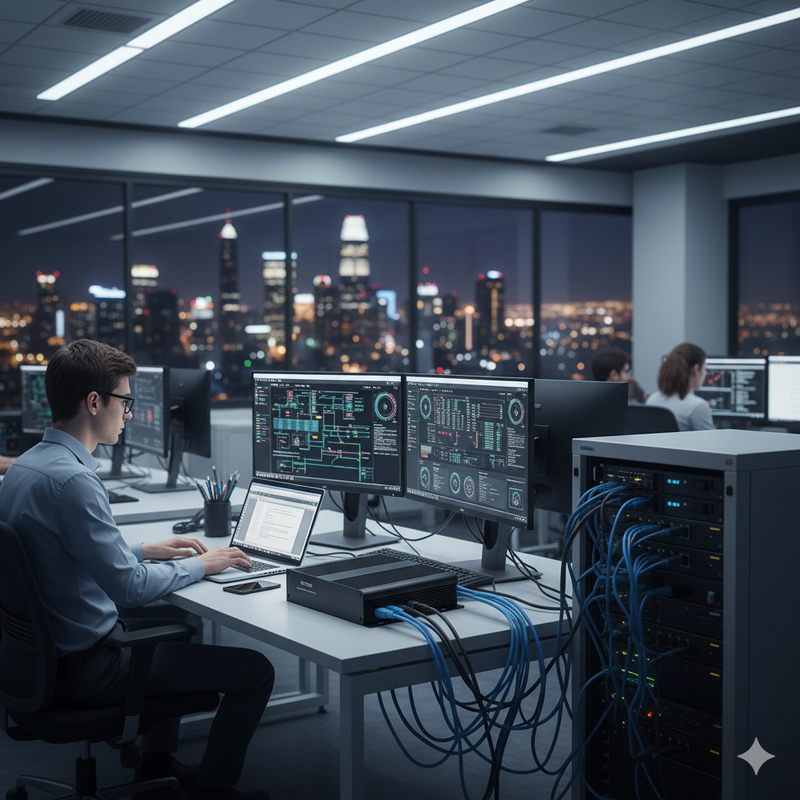 Painel de LED gigante exibindo uma imagem vibrante em alta definição