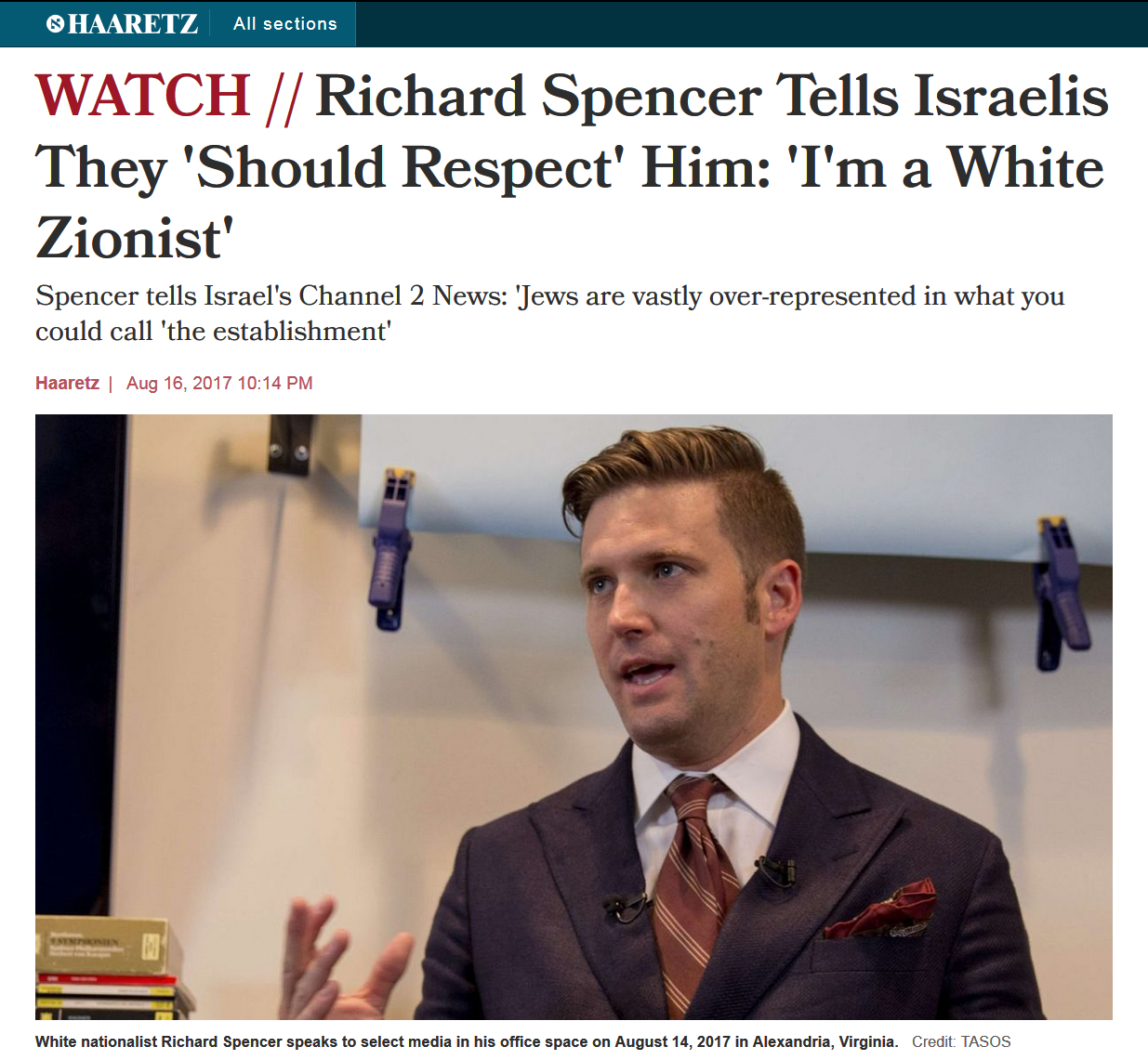 Richard Spencer Israel White Zionist