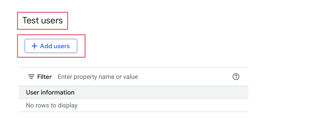 Test users