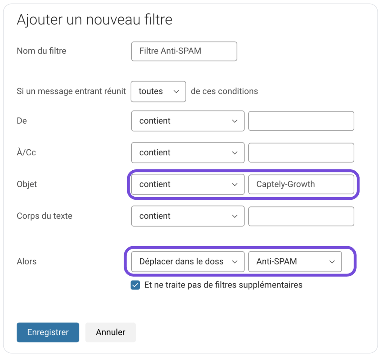 Anti-SPAM Actif