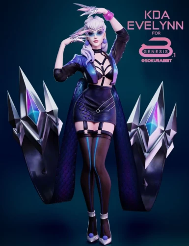 KDA All Out Evelynn For Genesis 8 And 8.1 Female