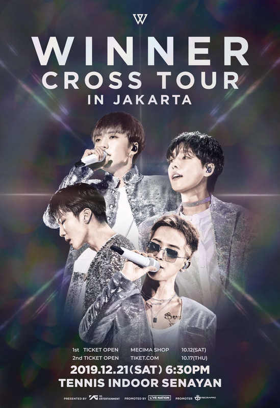 WINNER, boyband beranggotakan Mino, Yoon, Jinu, dan Hoony bakal menggebrak Tennis Indoor Senayan, Jakarta, pada 21 Desember 2019 mendatang.