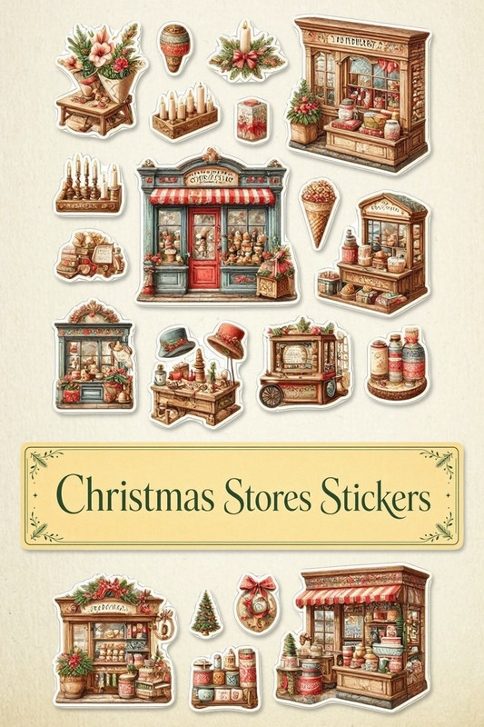 Christmas Stores Stickers tdi JP6