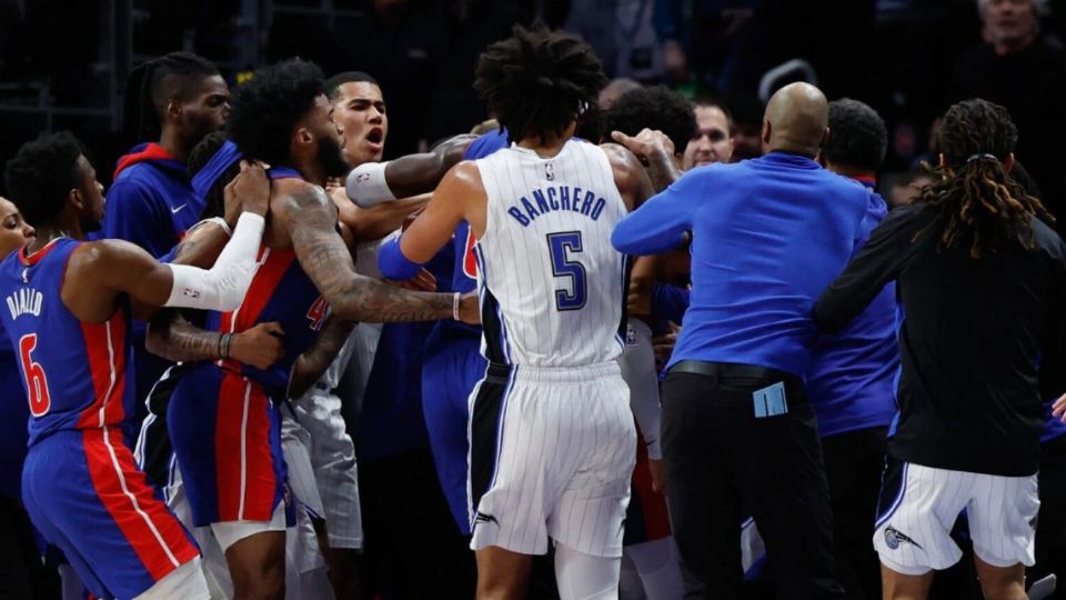 VIDEO: Así fue la pelea campal en el Magic vs Pistons; la NBA suspende a 11 jugadores