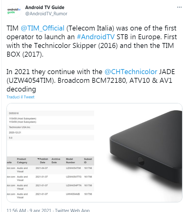 DECODER TIM UZW4054TIM