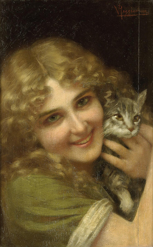 young-woman-with-a-kitten-vittorio-reggianini