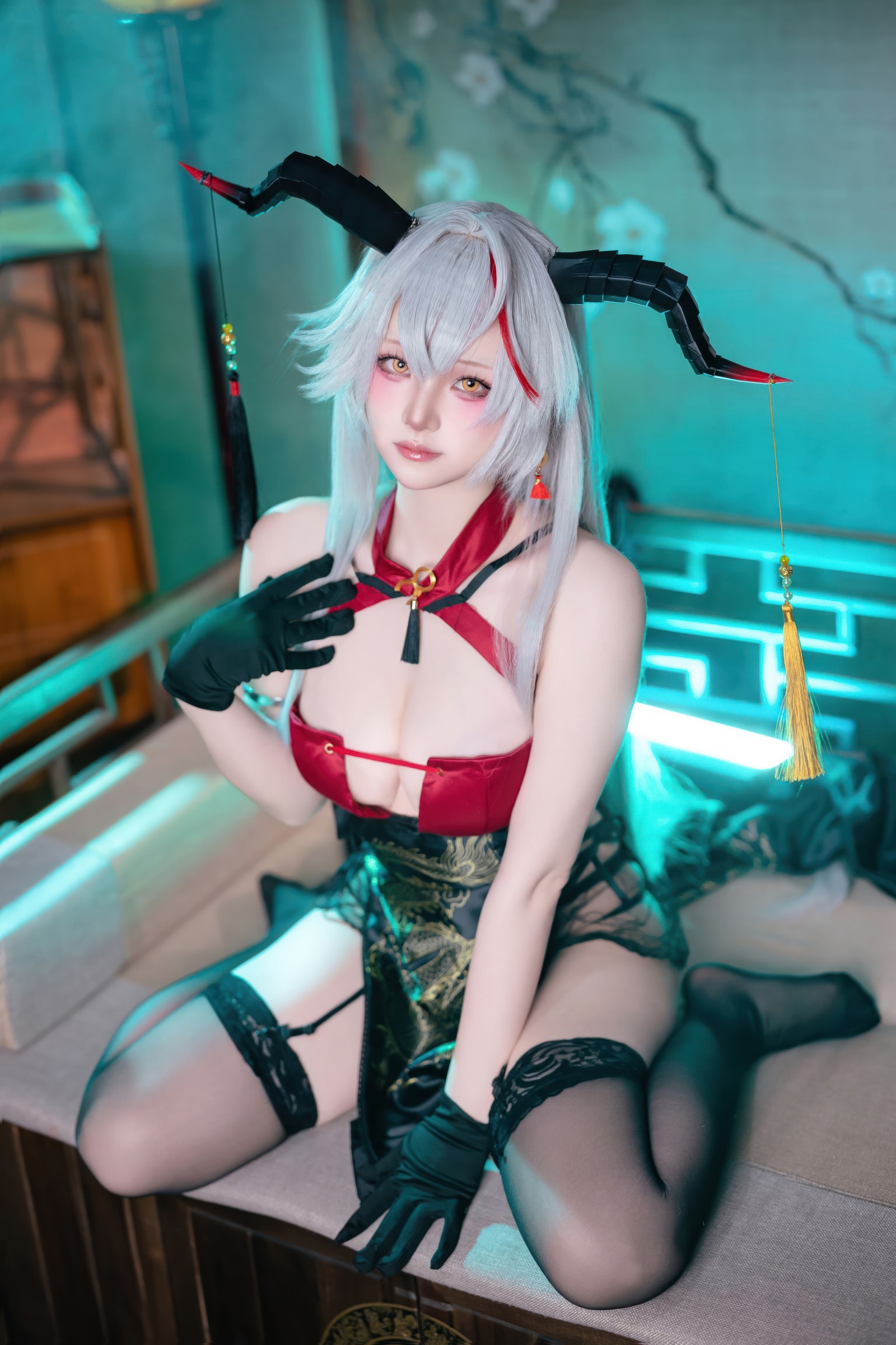 屿鱼 Yuyu 碧蓝航线 埃吉尔 旗袍 Cosplay 写真图集（50P｜990MB）插图7