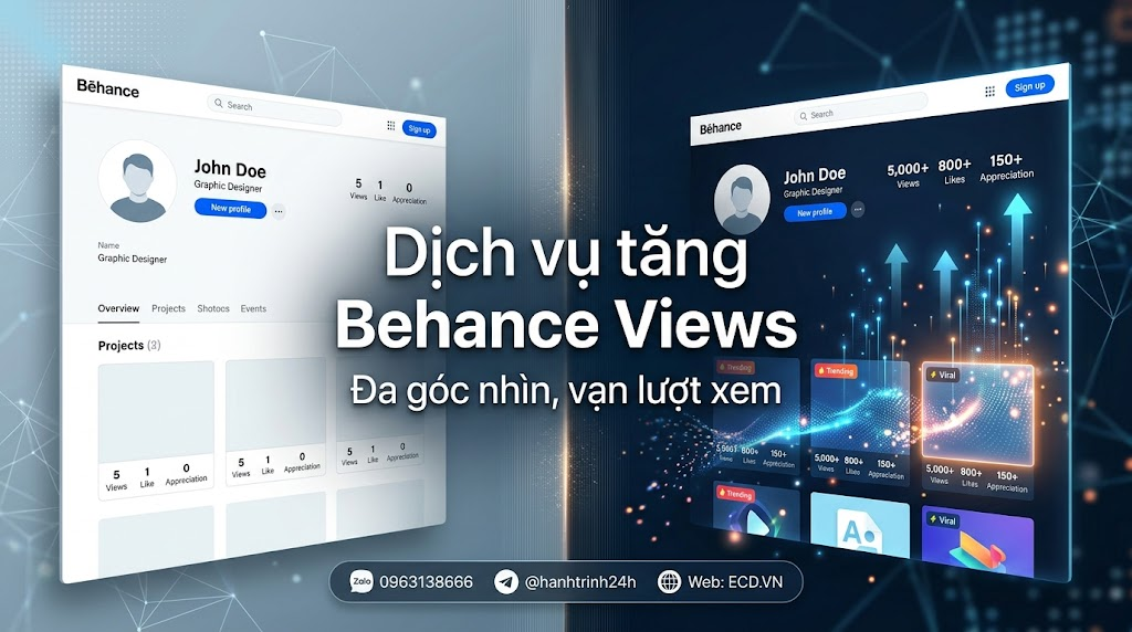 tăng behance views vip cho project